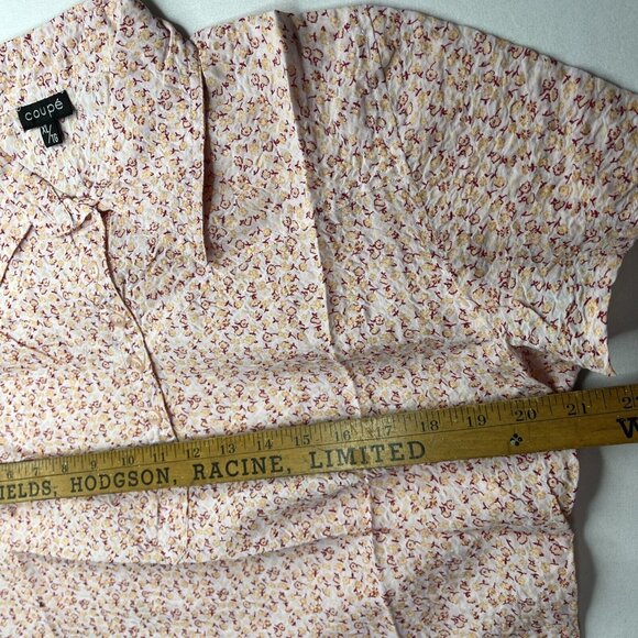 Coupé Womens Blouse Cotton Button Floral Pink Collared Shirt Size: Extra Large - Picture 4 of 8